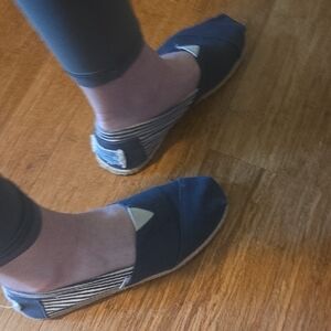 Toms Dark Blue Espadrilles with Striped Sides